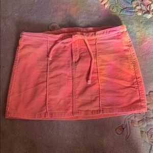 SOLD Y2K XOXO peach corduroy miniskirt